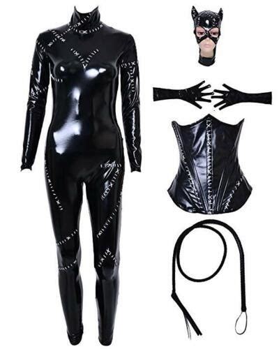 catwoman mask and whip|Women Fullbody Black Catwoman Halloween Cosplay .